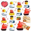 12 PCS Thanksgiving Rubber Ducks Bulk Set with 12 Thank You Cards & Bands, Fall Rubber Ducks, Multi-Use Bath Toys and Party Favors for Kids, Ideal for Children view 1
