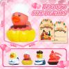 12 PCS Thanksgiving Rubber Ducks Bulk Set with 12 Thank You Cards & Bands, Fall Rubber Ducks, Multi-Use Bath Toys and Party Favors for Kids, Ideal for Children view 2