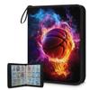 Cmizedevise Basketball 9 Pocket Trading Card Binder, Colorful Flame Theme Card Binder Holder Fits 900 Cards With 50 Sleeves, Portable Collection Card Ablum for TCG, Sports Cards view 1