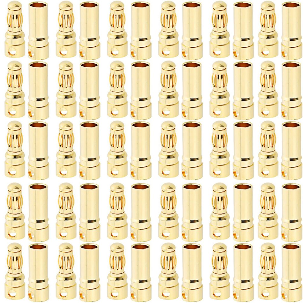 KEAcvise 30 Pairs 3.5mm Banana Plug Bullet connectors for rc car Batteries - Gold Plated Male Female esc Motor Wire Replacement