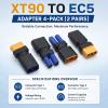 KEAcvise XT90 to EC5 Adapter, 4-Pack, No-Wire Connector view 3