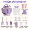 ROBUD Kid Gardening Set, Purple Wooden Garden Tool for Kid, Garden Tool Kit with Tool Storage Bag, Apron, Gloves, Montessori Toys for Kids to be Closed to Nature, WRP52 view 3