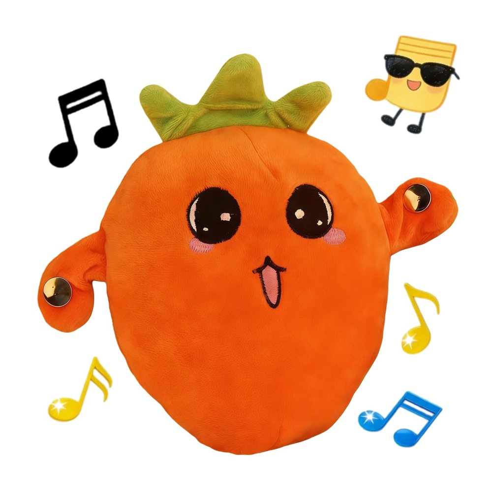 Baby Musical Sensory Toy,nteractive Musical Plush Toy with SoundsSensory Activity Learning Educational Kid Toy,Fun Christmas and Birthday Gifts Suitable for Multiplayer interaction (Orange Radish)