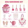 ROBUD Kids Gardening Set 18 PCS Bow Theme Garden Tools for Kids with Storage Bag, Apron, Waterproof Gloves, and Planting Cards  Educational Outdoor STEM Gardening Toy Gift for Girls and Toddlers view 2