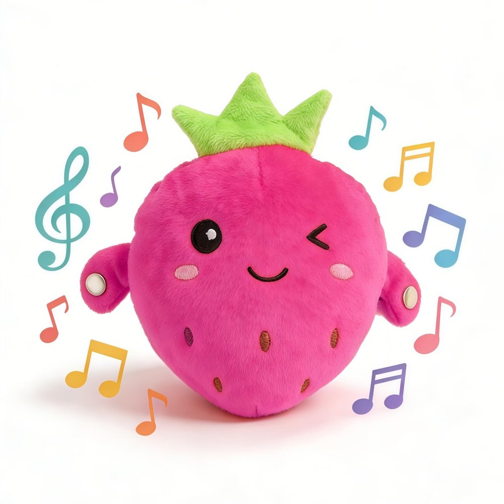 Baby Musical Sensory Toy,nteractive Musical Plush Toy with SoundsSensory Activity Learning Educational Kid Toy,Fun Christmas and Birthday Gifts Suitable for Multiplayer interaction (pink strawberry)