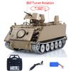wheelfun TD 1/16 RC Tank M2412-B M113A1 ACAV 360 Turret Rotation Infrared Metal Wheels Gearbox Smoke Unit Radio Control Military Model Hobby Grade Model for Adult Hobby view 2