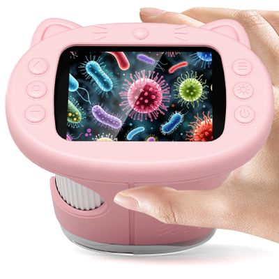 1000X Handheld Digital Microscope for Kids : Wonderquest Microscope with 2.0" IPS Screen, STEM Toys for Ages 3-6 8-13 Girls Boys Child, Portable Edu Gift Age 4-6 8-12 Children Students