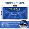 70" x 35" Poker Mat for Table Blackjack Tabletop Layout with Non-Slip Rubber Backing, Waterproof Tear-Resistant Surface for Home Game Nights view 2