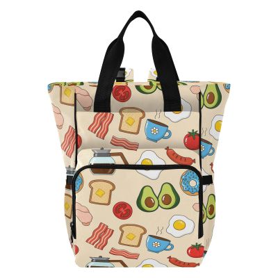 Emelivor Food Eggs Coffee Diaper Bag Backpack Long Sleeve Womens Night Gown Sleep Shirts Sleepwear for Boy Girl Adult Women
