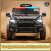 12V Licensed RAM 3500 Ride on Toy for Kids, Toddler Ride on Truck with Parent Remote Control, 2WD, Rear Shock Suspension, LED, Bluetooth, 3 Point Safety Belt, Electric Car for Kids (Police Car) view 3