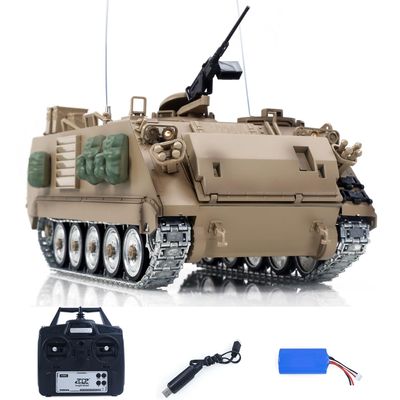 wheelfun TD 1/16 RC Tank M2412-C M113A2 APC Infrared Turret Rotary 360 Degree Remote Control Eletric Military Vehicle Metal Wheels Hobby Grade Model for Adult Hobby