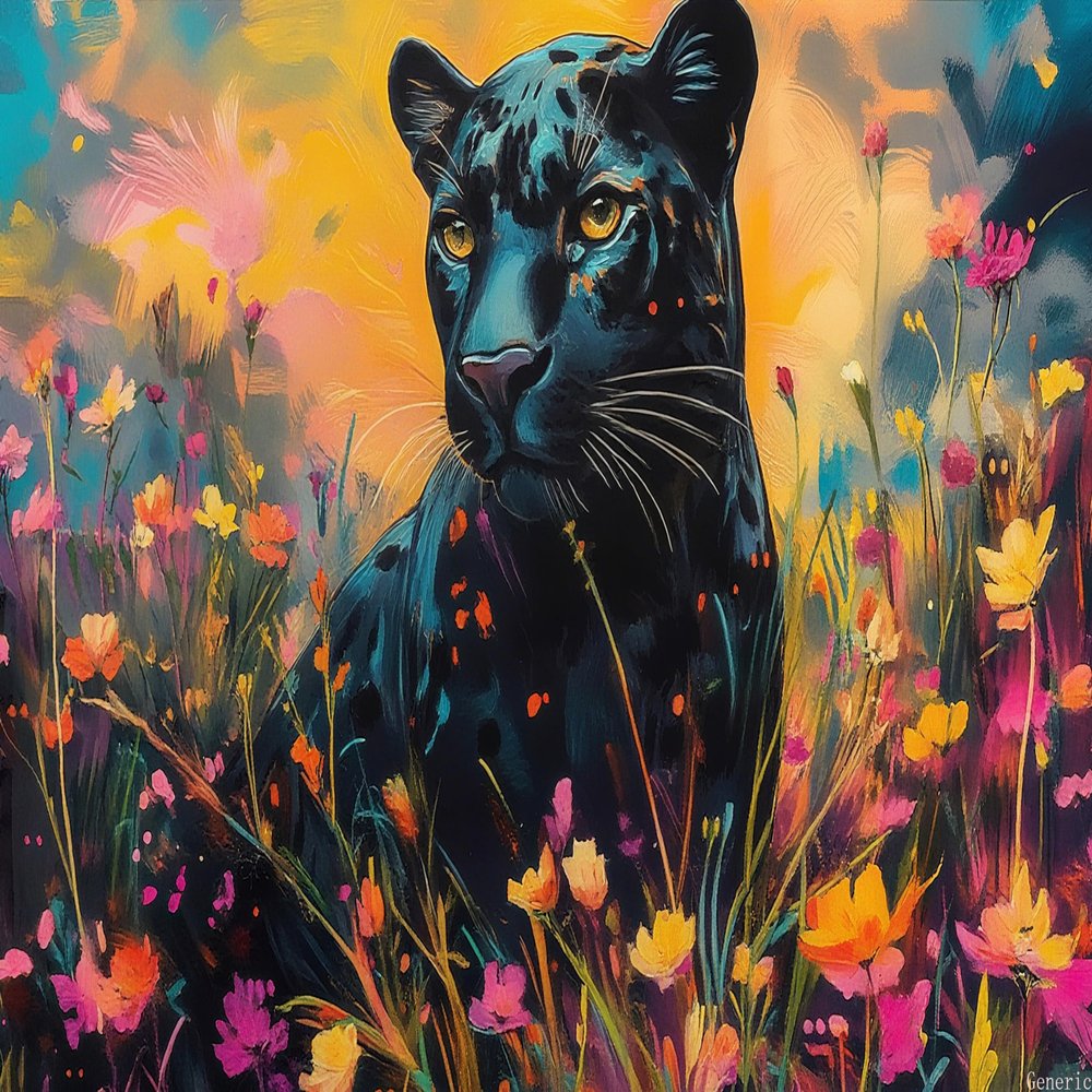 1000 Colorful Puzzles, Black Panthers in Flowers, Wooden Puzzles, Enjoy The Puzzle Process, Release Life Pressure, Suitable for Giving to Friends, Couples, and Family Around You 20x28in
