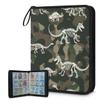 Cmizedevise Green Camouflage 9 Pocket Trading Card Binder, Skeleton Dinosaur Card Binder Holder Fits 900 Cards With 50 Sleeves, Portable Collection Card Ablum for TCG, Sports Cards view 1