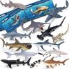 13 Pack Shark Toys Set with Booklet and Gift Box, Realistic Plastic Shark Figurines, Sea Creature Toy for Kid, Shark Party Decoration, Cake Topper, Educational Ocean Animals for Toddlers, Boys Girls view 1