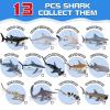 13 Pack Shark Toys Set with Booklet and Gift Box, Realistic Plastic Shark Figurines, Sea Creature Toy for Kid, Shark Party Decoration, Cake Topper, Educational Ocean Animals for Toddlers, Boys Girls view 2