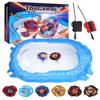 BGOVTAPO X Stadium Starter Kit - 6 Battle Tops Arena Set with 2 Launchers, Acceleration Track & Protective Roof, Gift for Boys Girls 6+ view 1