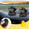 Jyeennar Black Cowboy Rubber Duck with Hat, Heart-Shaped Sunglasses, Necklace, Dashboard Decoration Small Duckies for for Bath Toy, Office & Home Accessories view 3