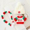 Christmas Clothes for Lu bubu 17cm Dolls(No Doll) Accessories,, Stylish Kawaii Festive Christmas Sweater Scarf Outfit Set 3 Pieces Suitable for 17cm Doll , Xmas Doll Clothing Set Replacement view 3