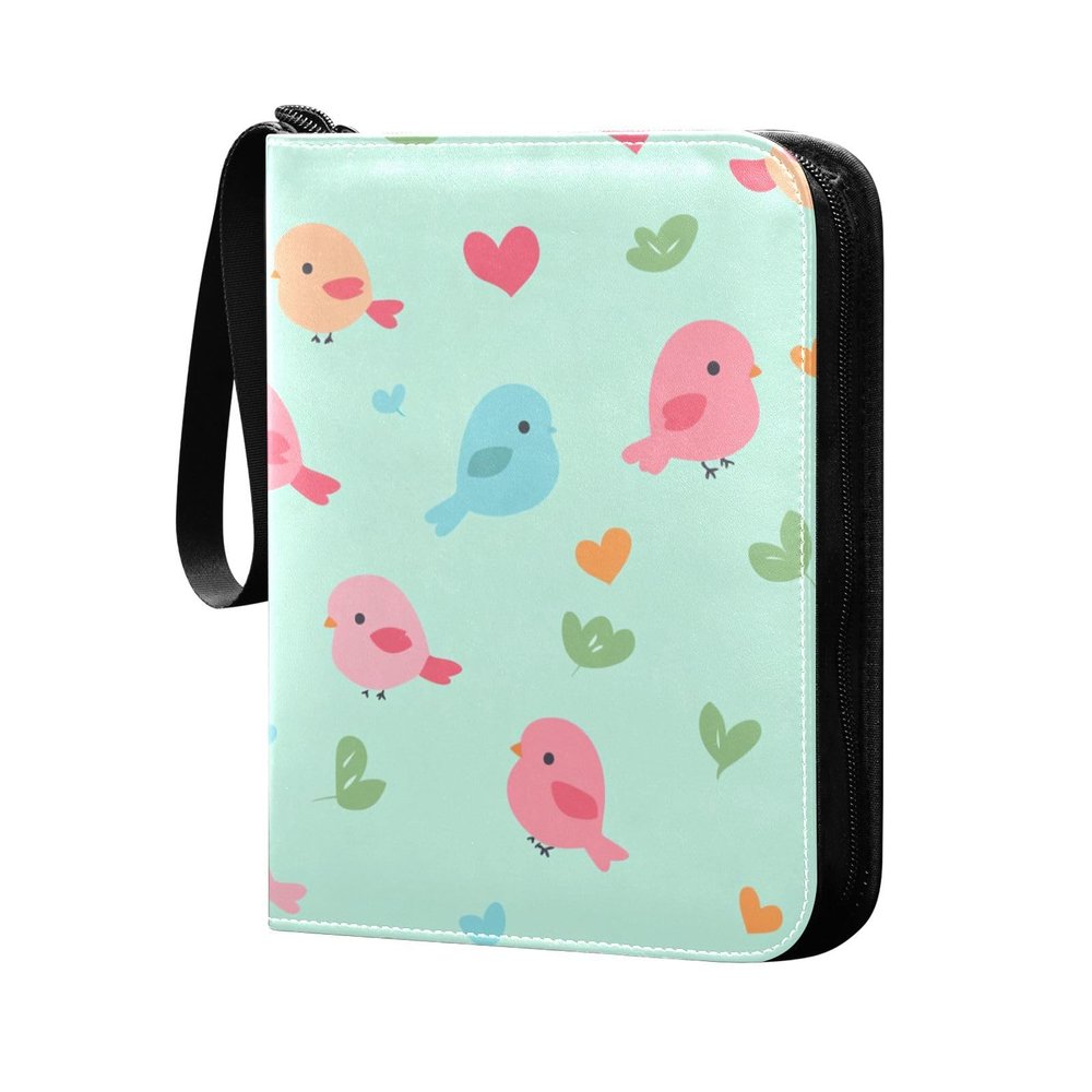 binding album 400 pockets photo album with double sided removable sleeves for Boys&Girls Toys Gift Cartoon Cute Bird Green