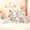 11 in 1 Toddler Playset with Slide Playground for Toddlers 1-3 Years Telescope and Slide Set Climber Basketball Hoop Tunnel Crawl Toys for Home Indoor Outdoor Playground Ring-toss Storage Space White view 1