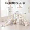 11 in 1 Toddler Playset with Slide Playground for Toddlers 1-3 Years Telescope and Slide Set Climber Basketball Hoop Tunnel Crawl Toys for Home Indoor Outdoor Playground Ring-toss Storage Space White view 2