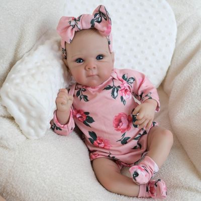iCradle Lovely Real Look Reborn Baby Doll Girl 19 inch 48 cm Full Body Silicone Soft Vinyl Anatomically Correct Baby Doll Realistic Painted Hair Newborn Doll Toy for Ages 3+