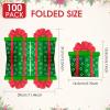 100-Count Christmas Napkins Green and Red - Gift Box & Star Design 2-Ply Disposable Paper Napkins for Christmas Party Decorations, Holiday Dinner Xmas Tableware view 2
