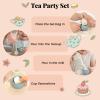 Wooden Tea Sets for Toddlers 3-5, Girl Chrismas Birthday Gift 3 Year Old Princess Party, Wooden Play Food Toy Sets for Kids Kitchen Accessories view 4