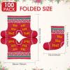 100-Count Christmas Stocking Napkins - Ho Ho Ho Red Disposable Paper Napkins for Christmas Party Decorations Holiday Dinner Xmas Tablewar 56.3 inches view 3