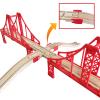 Bunu1492 Wooden Train Track Accessories Set, Double Big Red Suspension Bridges Set, Compatible with All Major Brands Track, Christmas Birthday Gift for Boys Girls, Toys Expansion Pack for Kids Ages 3+ view 3