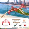 Bunu1492 Wooden Train Track Accessories Set, Double Big Red Suspension Bridges Set, Compatible with All Major Brands Track, Christmas Birthday Gift for Boys Girls, Toys Expansion Pack for Kids Ages 3+ view 4