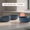 EKOBO Bamboo Kids Bowls Set of 4, 20oz Reusable Toddler Bowls, EcoComposite, BPAFree, Dishwasher Safe, Stackable Cereal bowls for kids and Toddler Meals Indoors & Outdoors (Storm) view 2