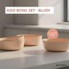 EKOBO Bamboo Kids Bowls Set of 4, 20oz Reusable Toddler Bowls, EcoComposite, BPAFree, Dishwasher Safe, Stackable Cereal bowls for kids and Toddler Meals Indoors & Outdoors (Blush) view 2