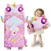 Unicorn Sleeping Bag for Kids Ages 3-6, Plush Nap Mat with Pillow & Blanket, Slumber Bag for Preschool Daycare Kindergarten, Boys Girls Birthday Gift view 1