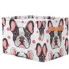 Aglebo Cute Polka Dot Storage Basket Foldable Storage Bins Fabric Organizer Basket with Handles Rectangle Closet Basket for Shelves Laundry Nursery Bedroom Basket, 15 x 11 x 9.5 in 1 Pack view 3