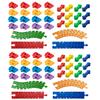 Bunu1492 Wooden Train Track Accessories Set, 64 pcs Train Track Connector, Compatible with All Major Brands Tracks, Christmas Birthday Gift for Boys Girls, Trains Toys Expansion Pack for Kids Ages 3+ view 1