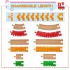 Bunu1492 Wooden Train Track Accessories Set, 64 pcs Train Track Connector, Compatible with All Major Brands Tracks, Christmas Birthday Gift for Boys Girls, Trains Toys Expansion Pack for Kids Ages 3+ view 3
