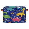 Aglebo Cute Dino Blue Storage Basket Foldable Storage Bins Fabric Organizer Basket with Handles Rectangle Closet Basket for Shelves Laundry Nursery Bedroom Basket, 15 x 11 x 9.5 in 2 Pack view 2