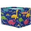 Aglebo Cute Dino Blue Storage Basket Foldable Storage Bins Fabric Organizer Basket with Handles Rectangle Closet Basket for Shelves Laundry Nursery Bedroom Basket, 15 x 11 x 9.5 in 2 Pack view 3