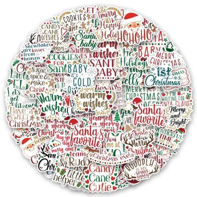 100 Pcs Christmas Theme Stickers for Kids Adults and Water Bottle Calendar Cards Envelopes Scrapbooking Laptop, Holiday Stickers Christmas Party Favors Supplies