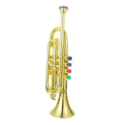 DEARMAMY 1pc Simulation Trumpet with Four Tones Music Fake Trumpet Model for Kids