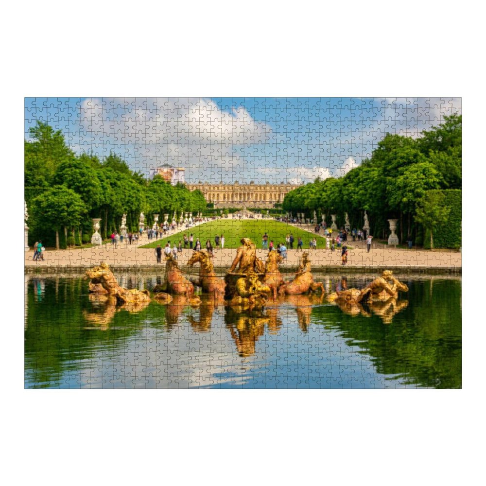 1000pcs Puzzles for Adults Apollo Fountain Versailles Gardens Paris France Wooden Jigsaw Puzzles Challenging Fun Educational Family Games Kid Toys Art Work Gift Home Decor 30 X 20 Inches