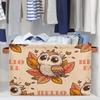 Aglebo Dog Bone Pink Storage Basket Foldable Storage Bins Fabric Organizer Basket with Handles Rectangle Closet Basket for Shelves Laundry Nursery Bedroom Basket, 15 x 11 x 9.5 in 2 Pack view 4