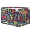 Aglebo Mesh Moose Star Bells Storage Basket Foldable Storage Bins Fabric Organizer Basket with Handles Rectangle Closet Basket for Shelves Laundry Nursery Bedroom Basket, 15 x 11 x 9.5 in 2 Pack view 2