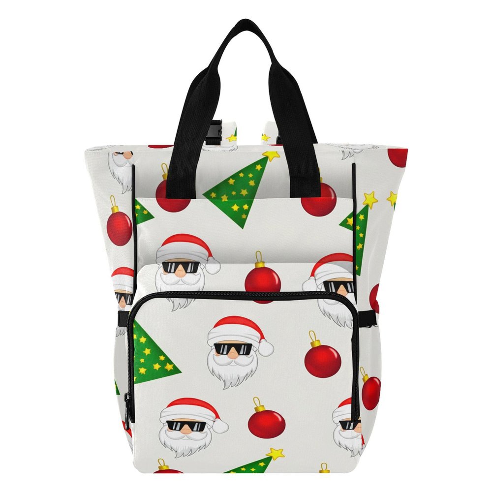 VEKELEE Christmas Pattern Diaper Bag Backpack Large Travel Baby Diaper Bag with Stroller Straps Unisex Travel Essential
