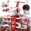 DULONIME Airplane Toys for Toddlers 3-5 - Car Race Tracks for Kids Ages 4-8 with 8 Small Race Cars Toys, Vehicle Toys Trucks, Educational Playset for Kids Boys 3-5, Birthday Gifts for Boys Girls 4-7 view 1