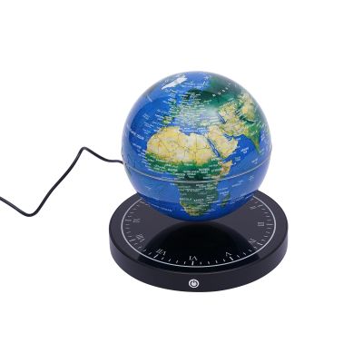 6" Magnetic Levitating Globe, 360Rotating Geographic Globes Levitating Globes with LED Light Floating Magnetic Levitation Floating Globe for Desk Home Office Classroom Decor(Blue+Black/Style A)