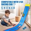 15 FT Flexible Race Track for Kids  DIY Flex Car Track Set with 2 Mini Diecast Cars with Suction Cups, Bendable & Roll-Up Racetrack for Indoor Play (Blue) view 2