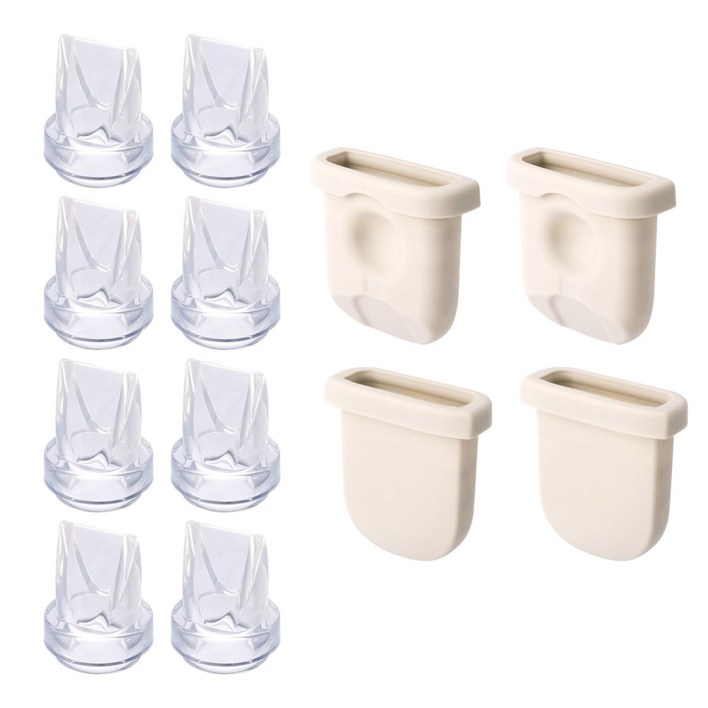 12pcs Breast Pump Parts for eufy, Includes 4pcs Silicone Diaphragms & 8pcs Duckbill Valves Wearable Breast Pump Replacement Accessories Compatible with eufy S1 Pro/S1/E10/E20