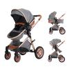 Cochildor DuraFlex 2-in-1 Baby Stroller, Foldable Travel Stroller for Newborn to Toddler, Convertible Stroller with All-Terrain Wheels and UPF 50+ Canopy, Gray view 1